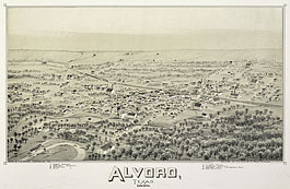 Bird's-eye view of Alvord in 1890