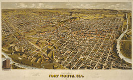 Bird's-eye view of Fort Worth in 1891