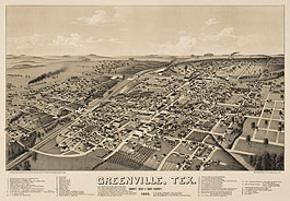 Bird's-eye view of Greenville in 1886