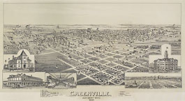 Bird's-eye view of Greenville in 1891