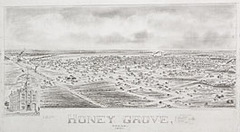 Bird's-eye view of Honey Grove in 1891