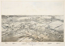 Bird's-eye view of New Braunfels in 1881