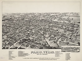 Bird's-eye view of Paris in 1885