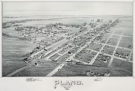 Bird's-eye view of Plano in 1891