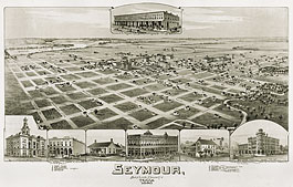 Bird's-eye view of Seymour in 1890