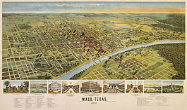 Bird's-eye view of Waco in 1892